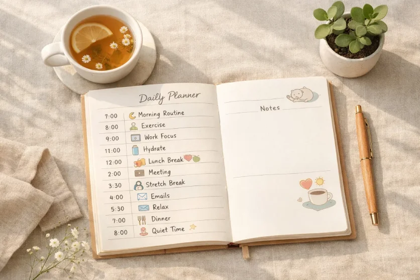 Daily planning and energy management routine for women living with endometriosis.