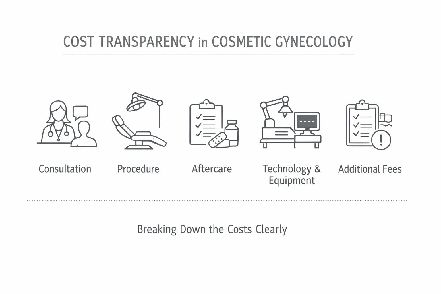Factors influencing cosmetic gynecology treatment cost and value.