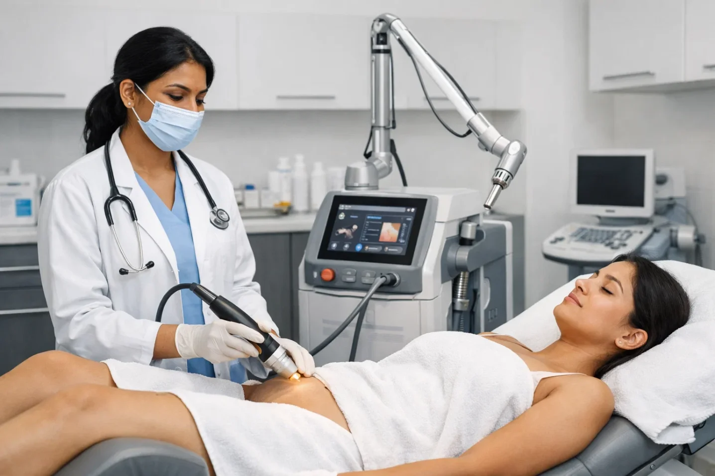 Non-surgical vaginal tightening treatment using laser and radiofrequency technology.