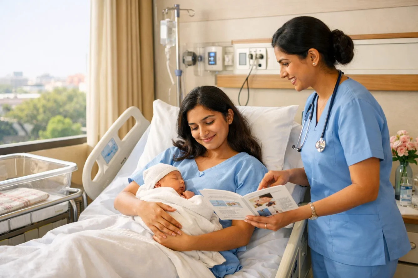  Postnatal care supporting mother and newborn recovery.