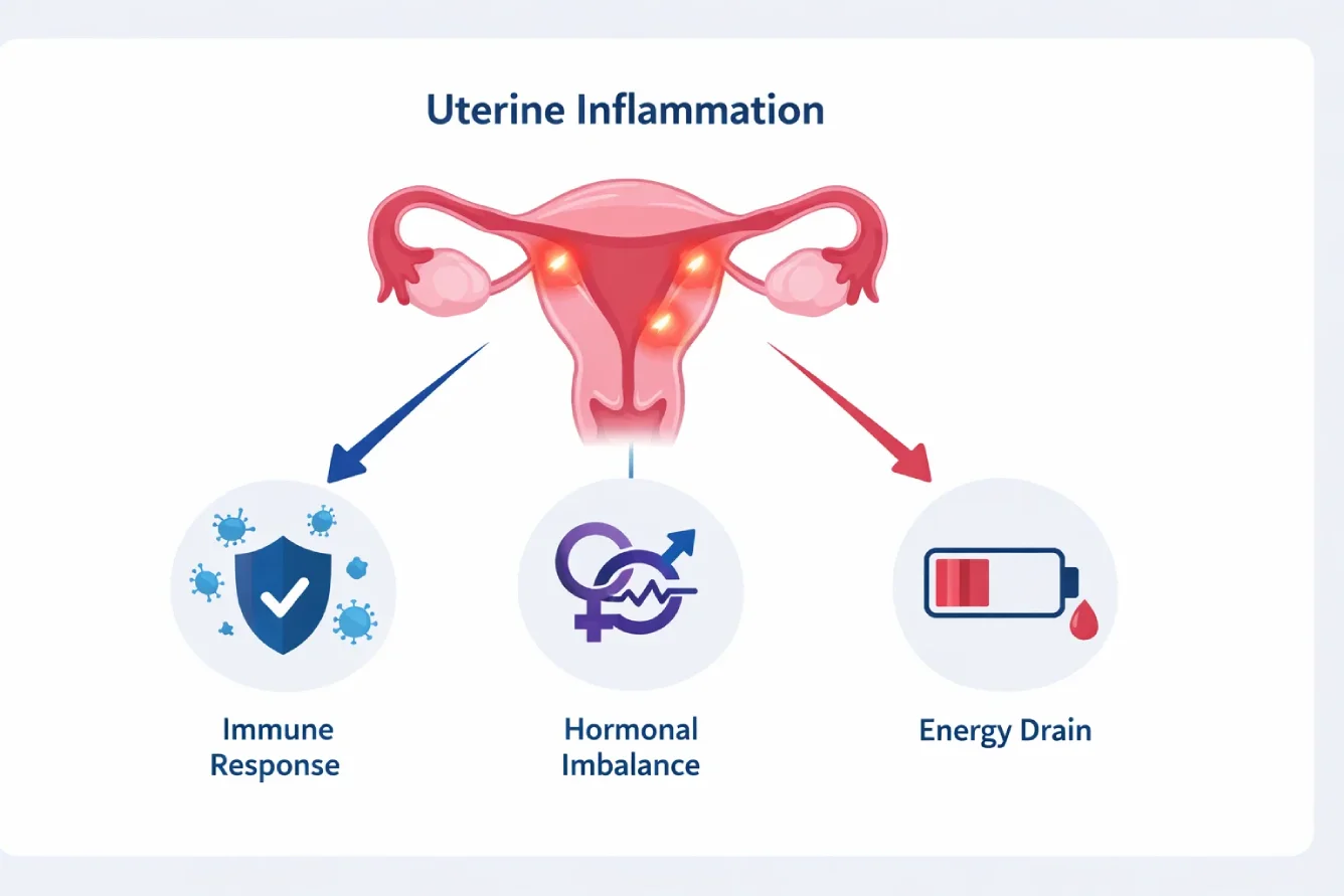 Doctor explaining why endometriosis causes extreme fatigue during a patient consultation.