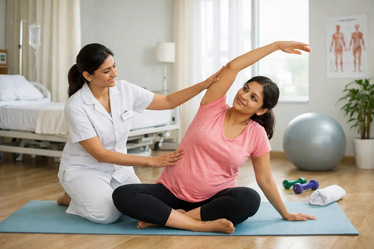 Postpartum exercise guided by a physiotherapist for safe recovery